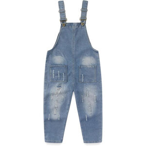 NWT Peacolate 5-12 Years Girls' Denim Distressed Overalls